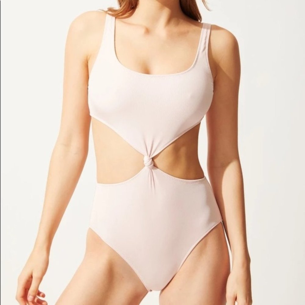 Solid & Striped The Bailey Ballet Ribbed One Piece Swimsuit Size Large